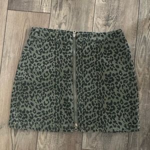 Altar’d State Denim Cheetah Print Skirt